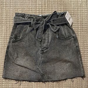 Free people washed black denim skirt